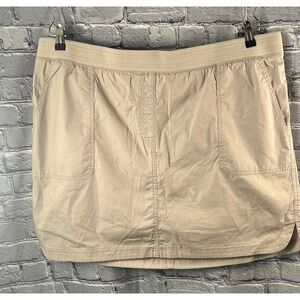 Chico's Poplin Skort‎ Womens 4 Size 20 Smokey Taupe NWT Pull On Stretch Cotton